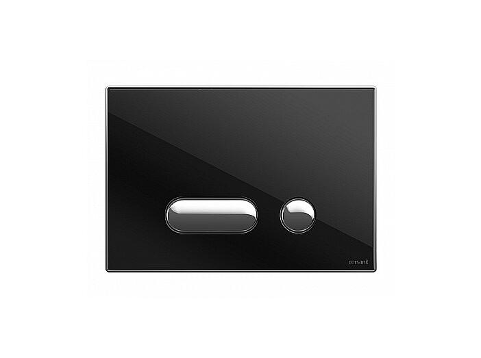 Кнопка Cersanit INTERA черная глянцевая стекло