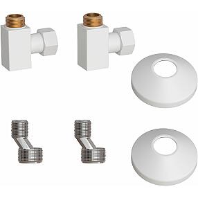 Комплект подключения для полотенцесушителя Point PN00012W 3/4"х1/2" г/ш (квадрат), белый
