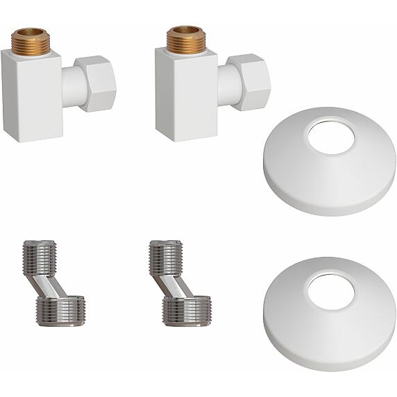 Комплект подключения для полотенцесушителя Point PN00012W 3/4"х1/2" г/ш (квадрат), белый