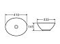 Раковина накладная DK Matrix DT1390716, 410*335*145мм, белый