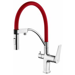 Смеситель Lemark Comfort LM3074C-Red для кухни с подключением к фильтру с питьевой водой