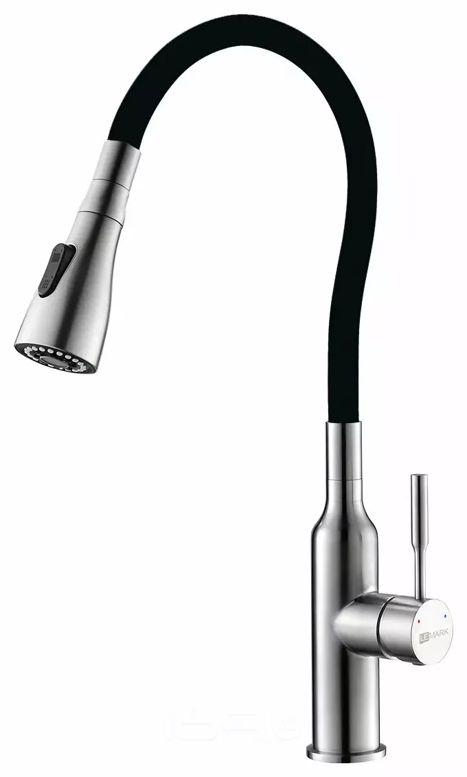 Смеситель Lemark Expert LM5082S-Black для кухни с гибким изливом