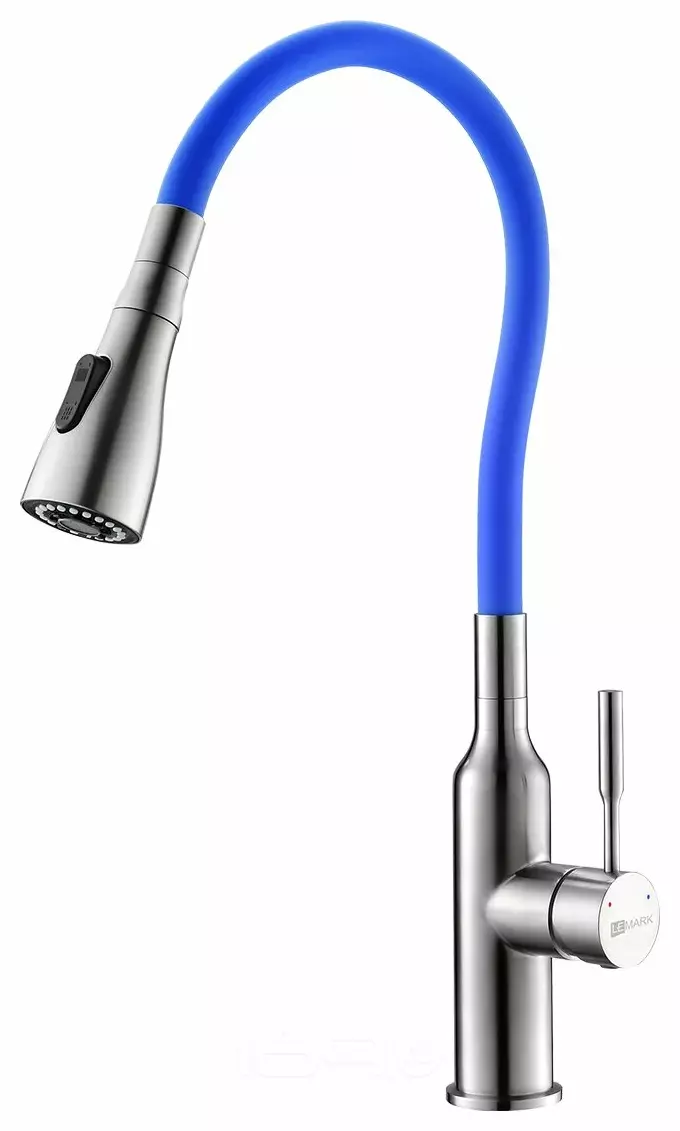 Смеситель Lemark Expert LM5082S-Blue для кухни с гибким изливом