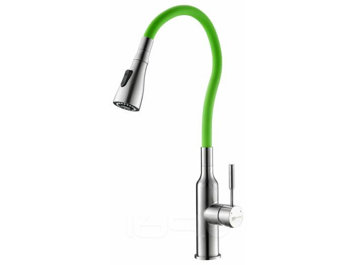Смеситель Lemark Expert LM5082S-Green для кухни с гибким изливом