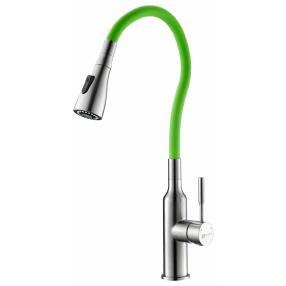 Смеситель Lemark Expert LM5082S-Green для кухни с гибким изливом