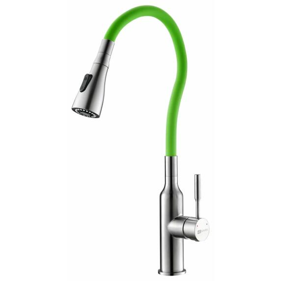 Смеситель Lemark Expert LM5082S-Green для кухни с гибким изливом