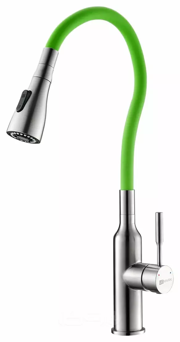 Смеситель Lemark Expert LM5082S-Green для кухни с гибким изливом