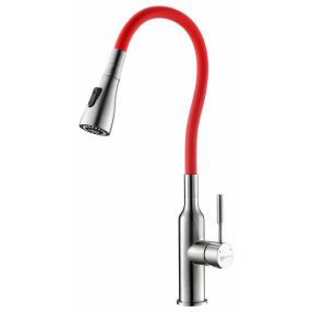 Смеситель Lemark Expert LM5082S-Red для кухни с гибким изливом