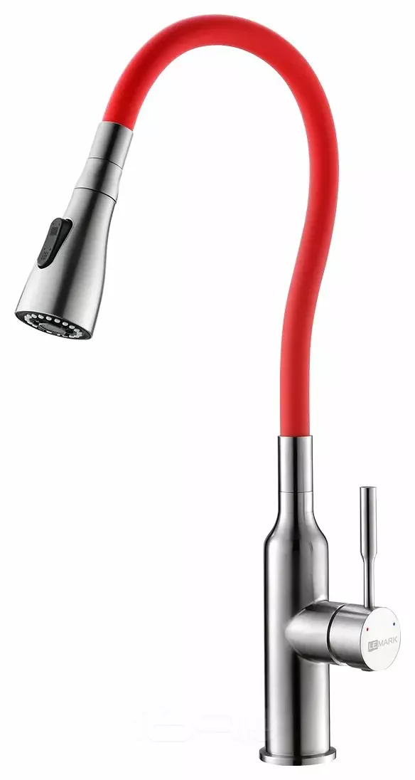 Смеситель Lemark Expert LM5082S-Red для кухни с гибким изливом