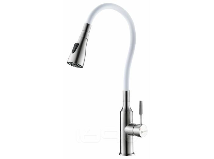 Смеситель Lemark Expert LM5082S-White для кухни с гибким изливом