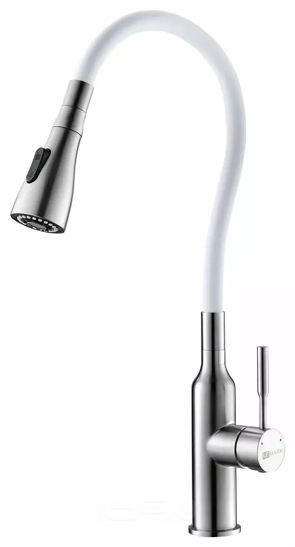 Смеситель Lemark Expert LM5082S-White для кухни с гибким изливом