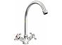 Смеситель для мойки двуручный "Eleanti" с гибкой подводкой, ELT5011, кран-букса керам., хром/мах.