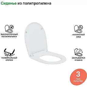 Сиденье из полипропилена, Soft Close, 005, IDDIS, 005PPS3i31