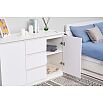 Челси Комод 1200 (2 двери 3 ящика) (Белый глянец, белый)
