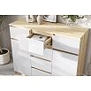 Челси Комод 1200 (2 двери 6 ящиков) (Белый Глянец, Дуб Сонома)