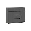 Челси Комод 1200 (2 двери 6 ящиков) (Графит, Графит)