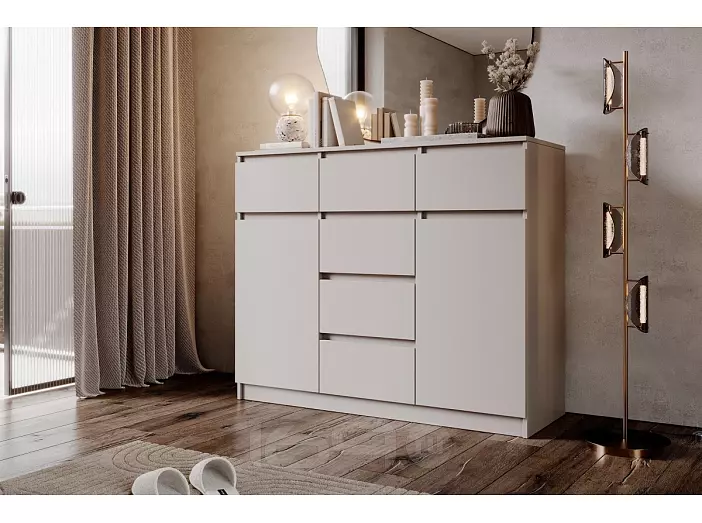 Челси Комод 1200 (2 двери 6 ящиков) (Кашемир, Кашемир)