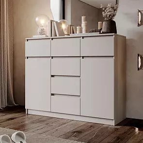 Челси Комод 1200 (2 двери 6 ящиков) (Кашемир, Кашемир)