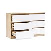 Челси Комод 1202 (6 ящиков) (Ш) (Белый глянец, дуб сонома)
