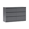 Челси Комод 1202 (6 ящиков) (Ш) (Графит, графит)