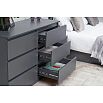 Челси Комод 1202 (6 ящиков) (Ш) (Графит, графит)