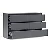 Челси Комод 1202 (6 ящиков) (Ш) (Графит, графит)