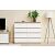 Челси Комод 8 ящиков (Белый глянец, дуб сонома)