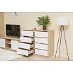 Челси Комод 8 ящиков (Белый глянец, дуб сонома)