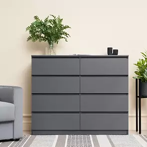 Челси Комод 8 ящиков (Графит, графит)