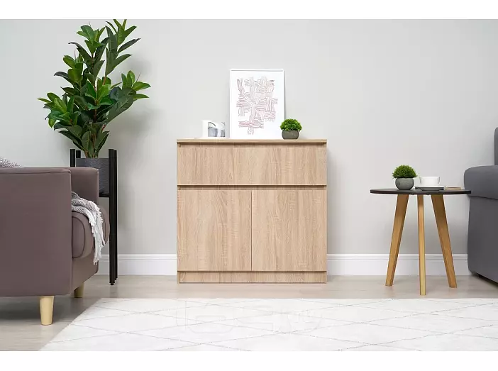 Челси Комод 800 (1 ящик 2 двери) (Дуб сонома, дуб сонома)