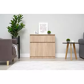 Челси Комод 800 (1 ящик 2 двери) (Дуб сонома, дуб сонома)