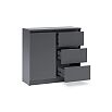 Челси Комод 800 (3 ящика 1 дверь) (Графит, графит)