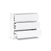 Челси Комод 800 (3 ящика) (Белый глянец, белый)