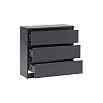 Челси Комод 800 (3 ящика) (Графит, графит)
