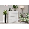 Челси Комод 800 (4 ящика) (Ш) (Белый глянец, белый)