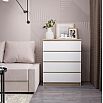 Челси Комод 800 (4 ящика) (Ш) (Белый глянец, дуб сонома)