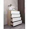 Челси Комод 800 (4 ящика) (Ш) (Белый глянец, дуб сонома)