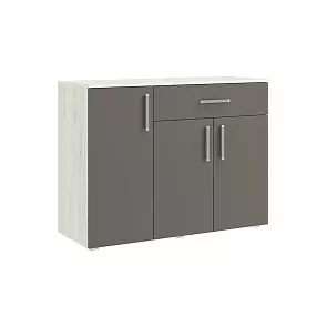 Фиеста NEW Комод 1 ящ 3 двери (1200) (Графит/Дуб Крафт Белый)