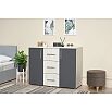 Фиеста NEW Комод 3 ящ 2 двери (1200) (Графит/Дуб Крафт Белый)