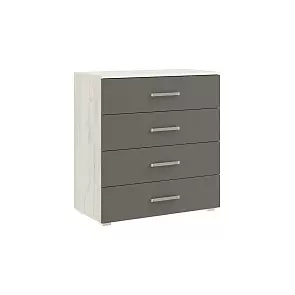 Фиеста NEW Комод 4 ящика (800) (Графит/Дуб Крафт Белый)