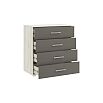 Фиеста NEW Комод 4 ящика (800) (Графит/Дуб Крафт Белый)