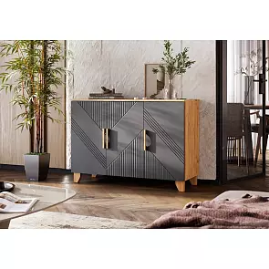 Ирис Комод (1200) (Браш Графит, Дуб Крафт)