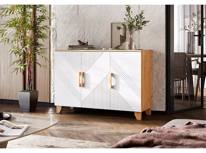 Ирис Комод (1200) (Браш Вайт, Дуб Крафт)