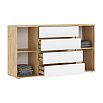 Марвэл Комод 2 двери 4 ящика (1600) (Браш Вайт, Дуб Крафт)