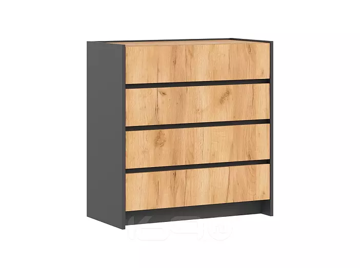 Остин Комод 800 (4 ящика) (Дуб крафт, Графит)