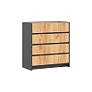 Остин Комод 800 (4 ящика) (Дуб крафт, Графит)