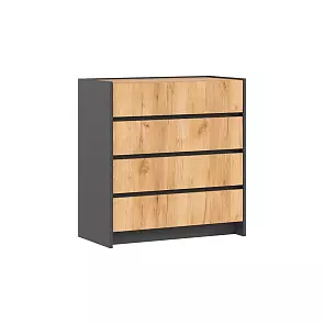 Остин Комод 800 (4 ящика) (Дуб крафт, Графит)