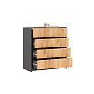 Остин Комод 800 (4 ящика) (Дуб крафт, Графит)