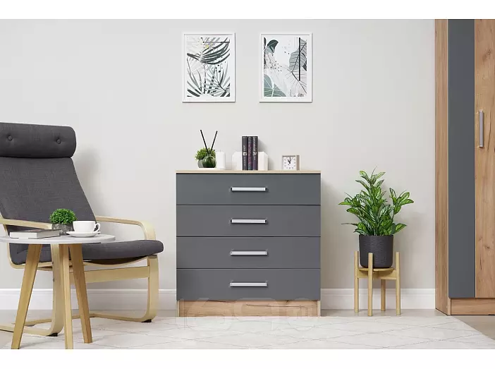 С/Г Мартина Комод 800 (Графит, Дуб крафт)