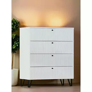 С/Г Оливия Комод 4-ящ (Белый Глянец, Белый)